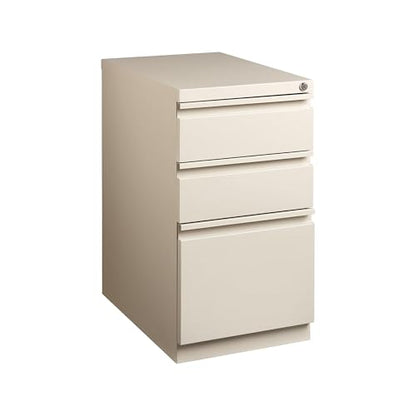 Staples Mobile Pedestal File Cabinet with Wheels, 3-Drawer, Putty - color: Putty, size: 1 Pack, style: 20'' Depth