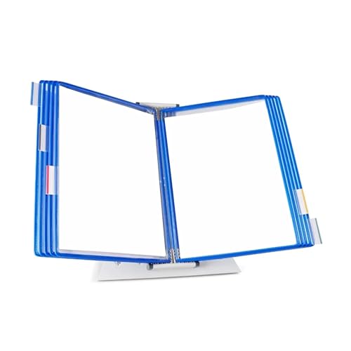 Tarifold Desktop Reference Organizer & Display System, 10 Double-Sided Pockets, 20 Sheet Capacity, Expandable, Durable Steel Wire Frames, Letter Size, Made in France, Blue - color: Blue, size: 10 Pockets