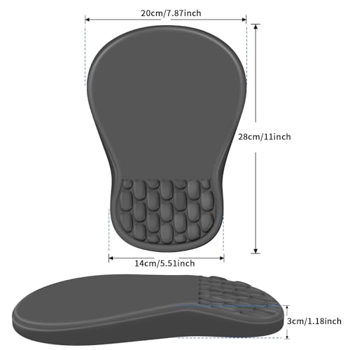 YIWEI Ergonomic Mouse Pad with Wrist Rest for Carpal Tunnel Pain Relief - color: Dark Gray