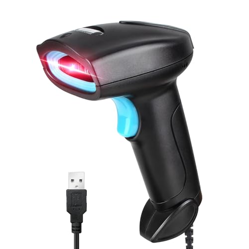 Barcode Scanner USB 1D Wired CCD Barcode Reader Supports Screen Scan Bar Code Scanners for Store, Supermarket, Warehouse-U1 - color: Black-U1C