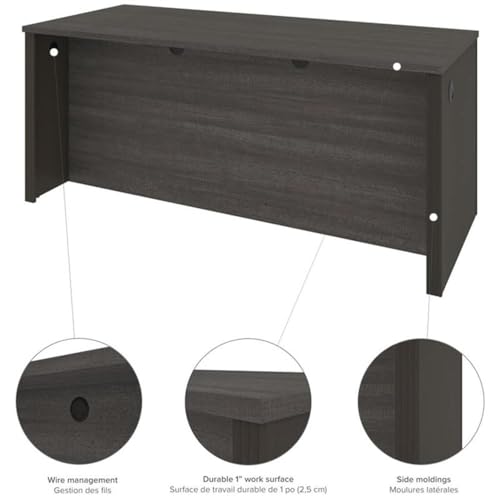 Atlin Designs 6 Piece U-Shaped Computer Desk with Hutch, Bark Gray and Slate Finish, Commercial Grade Particle Board, 66.8" H x 71.1" W x 92.6" D, Reversible Office Workstation with Storage