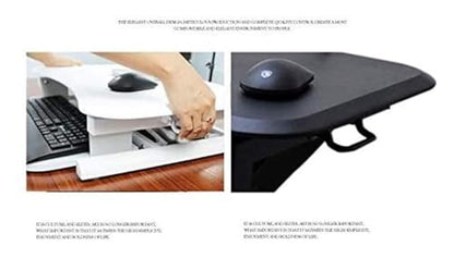 Lifting Desktop Computer Table,Standing Desk， Converter Board Display Workstation Office Stand Demo Laptop Lifter Easy to Sit Or to Reduce(White) - color: White