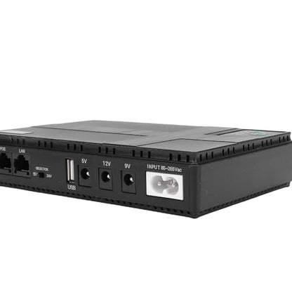 Zunate UPS Battery Backup Power Supply Compact Uninterruptible Power Supply with 6 Outputs POE LAN Port for WiFi Router Modem Camera Security System Black ABS 180x105x32mm (US Plug)