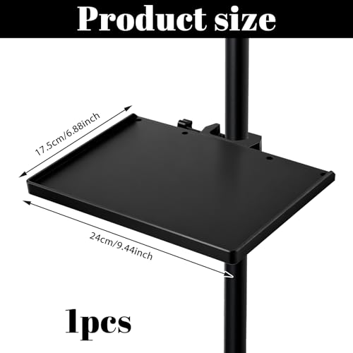 Mic Stand Tray Clamp On Shelf Lash Tray Holder Microphone Stand Trays Pole Mount Shelf Tripod Trays Desk Holders Mic Stands Accessories With 9.44" X 6.88" For Stage, Music Sheet, Live Streaming