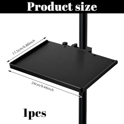 Mic Stand Tray Clamp On Shelf Lash Tray Holder Microphone Stand Trays Pole Mount Shelf Tripod Trays Desk Holders Mic Stands Accessories With 9.44" X 6.88" For Stage, Music Sheet, Live Streaming