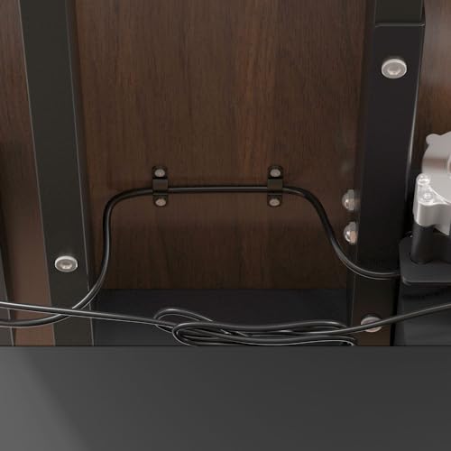 MOUMON Electric Standing Desk with Drawers and Shelves, Executive Adjustable Height Stand Up Desk, L-Shaped Design, 63 inch Tabletop, for Office Deep Brown and Black 63”W x 63”D x 28.9-45.3”H - color: Deep Brown and Black, size: 63”W x 63”D x 28.9-45.3”H