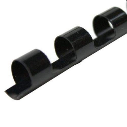 Plastic Comb Binding Spines, 3/8 Inch Diameter, Black, 55 Sheets, 100 Pack - 13038 - size: 3/8"
