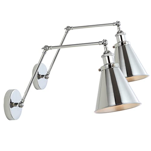 JONATHAN Y Rover 1-Light Wall Sconce 7", Chrome, Set of 2 - color: Chrome, size: Set of 2