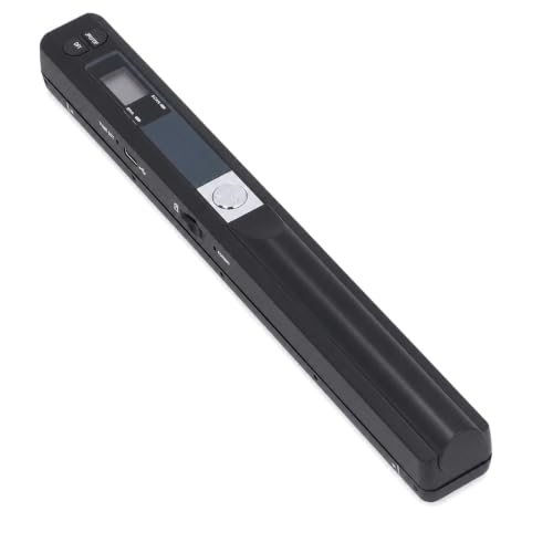 Portable Scanner, Portable Handheld Scanner for A4 Documents Photo Pictures Receipt, 8.27 Inch HD 900DPI Color Mobile Handheld Scanner Wand for Home Travel Office (Black) - color: Black