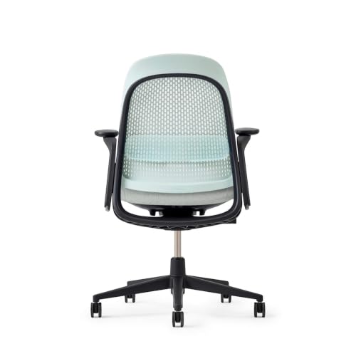 Haworth Breck Ergonomic Office Chair, Home Office Desk Chair, Agave | Computer Desk Chair with Height-Adjustable Lumbar Support, Black Trim, and 4D-Arms - color: Agave, style: Black Trim