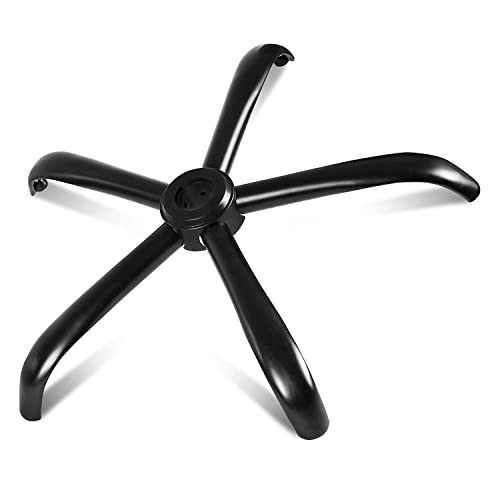 MASTERY MART Heavy Duty Office Chair Base Replacement, 2500 Lbs, 28"(70 cm), Metal Desk Chair Base Replacement Parts with Universal Gas Cylinder Hole and Casters Sockets, Matte Black - color: Matte Black