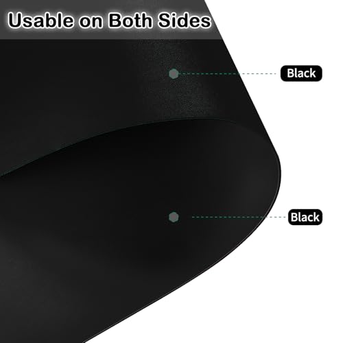 Faux Leather Table Cover,1.8mm Thick,12x78 Inch Desk Cover,Dresser Cover Top,Dresser Protector Top,Dresser Cover,End Table Cover.(Black+Black,12x78) - color: Black+black, size: 12" × 78"