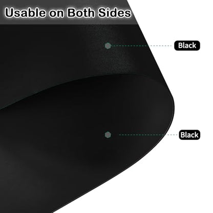 Faux Leather Table Cover,1.8mm Thick,12x72 Inch Desk Cover,Dresser Cover Top,Dresser Protector Top,Dresser Cover,End Table Cover.(Black+Black,12x72) - color: Black+black, size: 12" × 72"