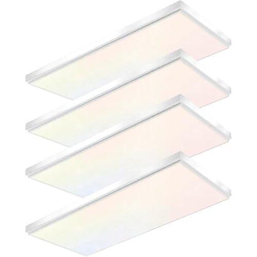 GT-Lite 2'x4' 5500 Lumen 4 Pack LED Flat Panel,Flush Mount and Drop Ceiling - color: White 4 Pack, size: 2x4 Feet