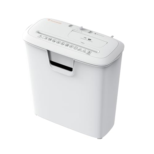 Bonsaii Quiet Strip-Cut Shredder, Up to 8 Sheets, Offering high Security, CDs, Credit Cards, Overheat Protection, Equipped with a 3.4-Gallon bin, Operates Quietly, Ideal for Home Office, White - color: White, size: 8-sheet | Strip Cut