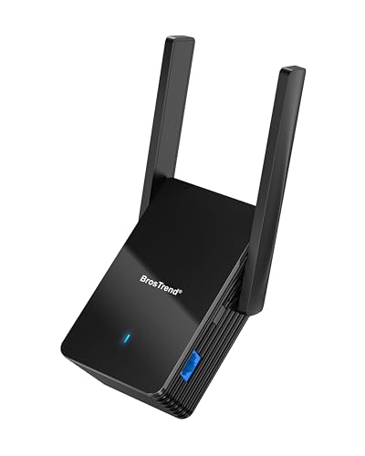 BrosTrend WiFi 6 AX3000 WiFi to Ethernet Adapter with RJ45 Gigabit Port WPS | Dual Band Wireless Bridge for PC, Smart TV, Xbox, PS, Printer, Blu-Ray Player, DVR etc. WiFi to Wired Ethernet Adapter, Black