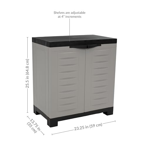 Sunnydaze 25.5" Garage Storage Cabinet with Adjustable Shelf, Gray - color: Grey, style: No Drawer - 25.5" H