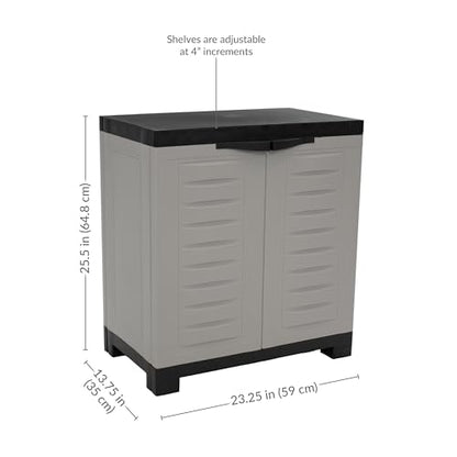 Sunnydaze 25.5" Garage Storage Cabinet with Adjustable Shelf, Gray - color: Grey, style: No Drawer - 25.5" H