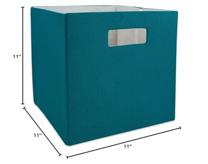 DII Poly-Cube Storage Collection Hard Sided, Collapsible Solid, Small, Teal - color: Teal, size: Small Square, 11x11x11"