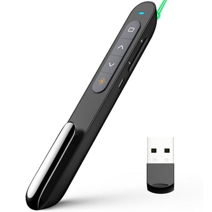 Norwii N76 Rechargeable Presentation clicker for PowerPoint Presentations - color: Green - Rechg. - USB-A