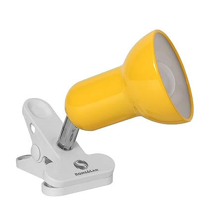 RONG&LAN Clip lamp,360° Rotation Clip on Lamp Portable Book Reading Light,Clamp on Desk/Table/Bunk Bed/Cupboard Home Lighting, (Desk lamp,Seven Colors for Your Choice) (Yellow) - color: Yellow