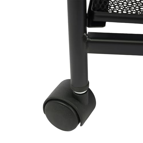 Rolling File Cabinet with 5 Drawers, Filing Cart Under Desk Storage Office Organizer with Table Top & Wheels, Utility Cart File Folder Printer Stand, L11.8×D15×H24.4in, Black - size: 5 Tier