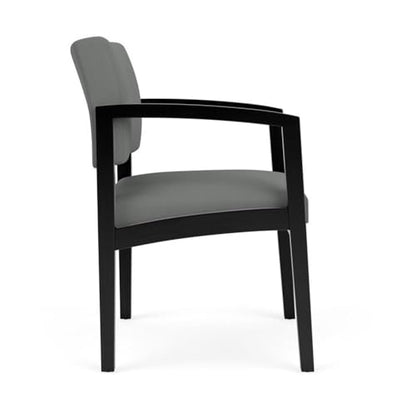 Lenox Wood Reception Waiting Room Guest Chair/Black Wood/Light Gray - color: Grey