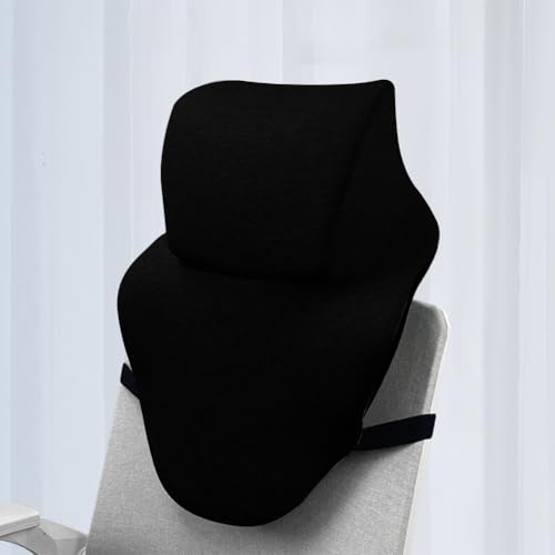 Office Chair Headrest, Adjustable Neck Support Pillow with Removable Washable Cover - Head Rest Attachment for Office Chairs and Wheelchairs, Neck Pillow for Desk Chair Napping (Black) - color: Black