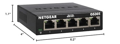NETGEAR 5-Port Gigabit Ethernet Unmanaged Network Switch (GS305) | Essentials Model, Home Network Hub, Office Ethernet Splitter, Plug-and-Play, Silent Operation, Desktop or Wall Mount - size: 5 Port
