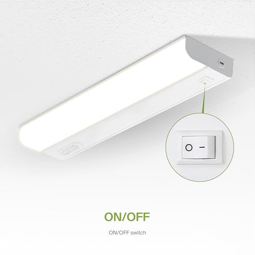 ASD LED Under Cabinet Lighting Hardwired, 18 Inch 10W 2700K-5000K Selectable, 807LM, CRI90+, Direct Wire Linkable Under Counter Lights for Kitchen, Dimmable Under Cabinet Lights, White, UL Certified - color: 18 Inch White, size: 1 Pack