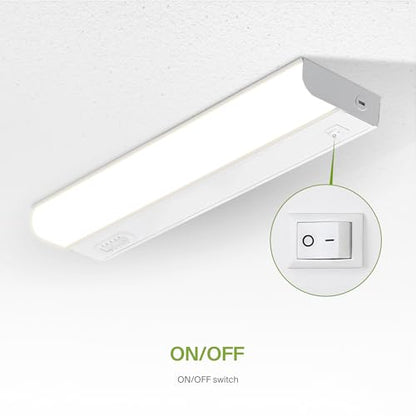ASD LED Under Cabinet Lighting Hardwired, 18 Inch 10W 2700K-5000K Selectable, 807LM, CRI90+, Direct Wire Linkable Under Counter Lights for Kitchen, Dimmable Under Cabinet Lights, White, UL Certified - color: 18 Inch White, size: 1 Pack