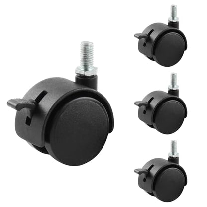 HOWDIA 4 Pack 1.5 Inch Swivel Caster Wheels for Cart, M8-1.25×15mm Threaded Stem Heavy Duty Casters with Brake, Nylon Wheels Replacement for Furniture, Table, Cabinet, Shelf - style: M8 - 1.25×15mm Threaded Stem with Brake