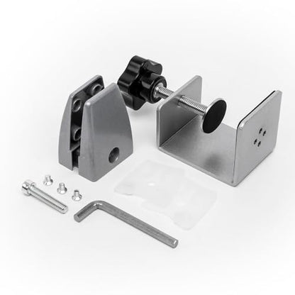 Sneeze Guard Clamp for 1/8"" to 1"" Thick Panel, Adjustable Desk Partition Clip, Aluminum Desktop Divider Clips, Easy to Install Desk Privacy Panel Clips, 4 Pack, GIY-9GM-QVV157 - color: Silver