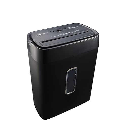 Amazon Basics 12-Sheet Cross-Cut Paper and Credit Card Shredder with Overheat Protection, Black (New Model) - color: Black, size: 12 Sheet