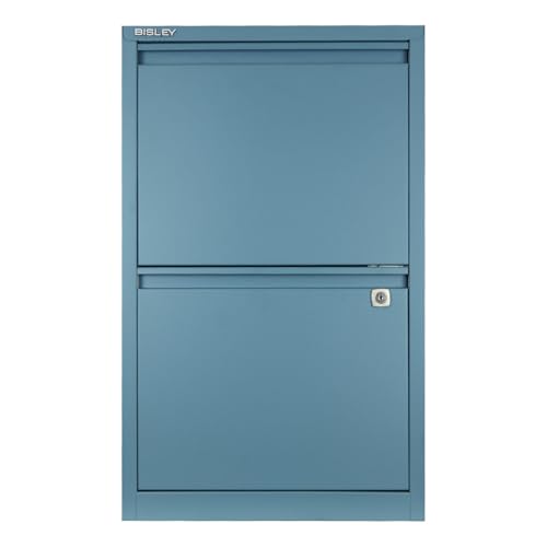 Bisley 2-Drawer Flush Front Vertical File Cabinet - Doulton Blue - color: Doulton Blue, size: 2 Drawer