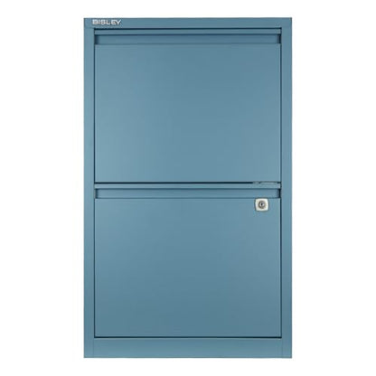 Bisley 2-Drawer Flush Front Vertical File Cabinet - Doulton Blue - color: Doulton Blue, size: 2 Drawer