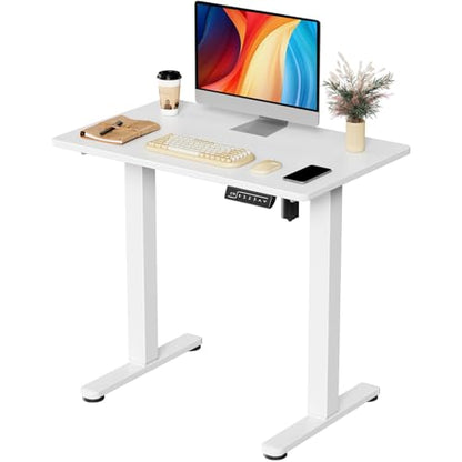 JOY worker Tiny Electric Standing Desk, 31.5" Whole Piece Height Adjustable - color: White, size: 31.5" * 20"
