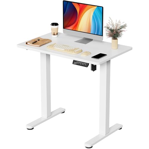 JOY worker Tiny Electric Standing Desk, 31.5" Whole Piece Height Adjustable - color: White, size: 31.5" * 20"