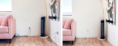 Sleek Socket Original & Patented Ultra-Thin Outlet Concealer with Cord Concealer Kit, Flat Extension Cord with Multi Outlets Power Strip, Ideal for Home Improvement, Hide Bulky and Messy Cords - size: 8 ft - Single Cord, style: Standard Outlet