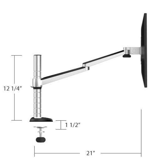 OmniView Single Monitor Stand - Height Adjustable Arm for 13” to 27" Flat or Curved Screens - 360° Rotation & VESA Compatible - Sturdy Desk Mount Holds up to 15 lbs | Black - size: Single Arm