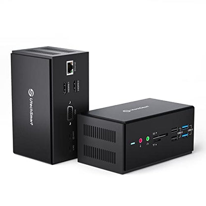 UtechSmart DisplayLink Docking Station,14 in 1 Laptop USB C Docking Station - color: Black