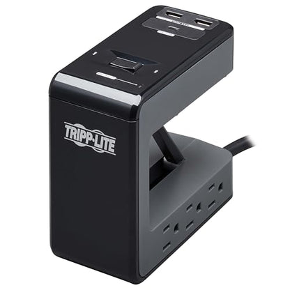 Tripp Lite Safe-IT Desk Clamp Surge Protector, 6-Outlets, USB-C & 2 USB-A Ports, 8Ft / 2.4M Cord, $50,000 Insurance & Limited Life Manufacturer's Warranty (TLP648UCBAM) - style: Safe-IT