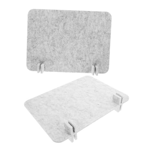 Desk Privacy Panel Felt Divider 40x30cm Silver Gray, Office Desktop Partition Board for Student and Employee Workstations, Acoustic Privacy Screen for Classroom and Office Use