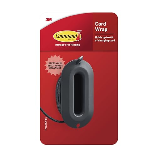 Command Cord Wrap, 2 Units, 4 Medium Strips - color: Black