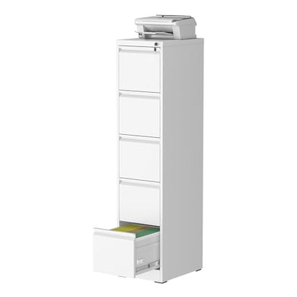 5 Drawer File Cabinet for Home Office, Vertical Filing Cabinet - color: White, size: 64.2"H - 5 Drawer