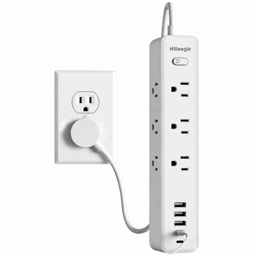6FT Extension Cord - Multi Outlets, USB C Ports,Office Home Dorm Essentials - color: White
