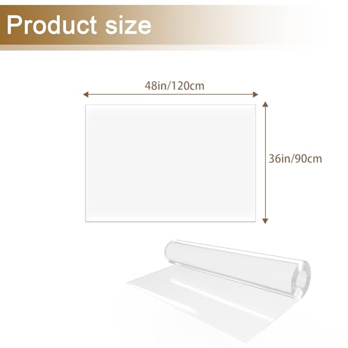 4 x 5 ft Clear Area Rug, 51" x 63" Plastic Office Floor Mat, 60 mil Thick Vinyl Plastic Carpet for Hardwood Floors, Transparent Runner for Dinning Room, Living Room, Entryway Kitchen Hallway - color: Clear, size: 4x5ft