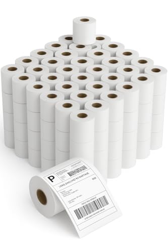 4x6 Thermal Labels Roll – 100 Rolls, 250 Labels/Roll – Perforated & Strong Adhesive Shipping Labels 4x6 – Commercial Grade Thermal Printer Labels for Shipping and Mailing - size: 4" x 6", style: 100 Rolls