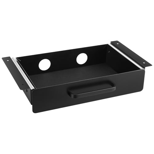 VEVOR Under Desk Drawer Slide Out, 13 inch Attachable Desk Drawer for Sit Stand Workstation, Hidden Under Counter Drawers for office Home, Black - size: 13inch
