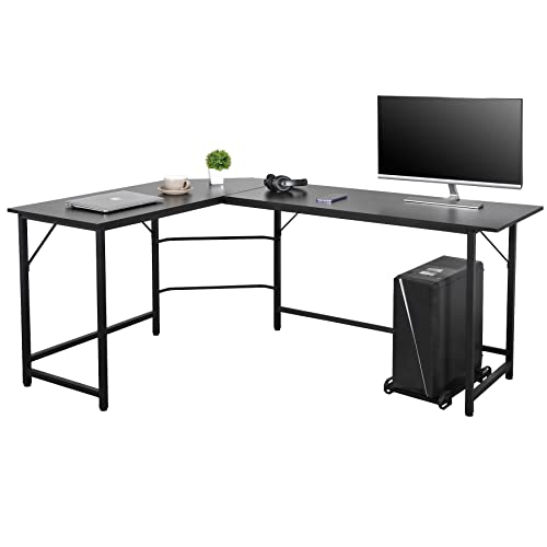 L-Shaped Office Desk Corner Computer Desk Gaming Gamer Table Workstation with CPU Stand for Home Office